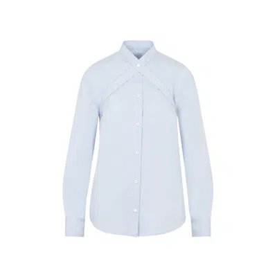 Off-white Poplin Cross Belt Light Blue Cotton Shirt