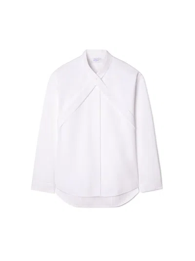 OFF-WHITE POPLIN CROSS OVER SHIR
