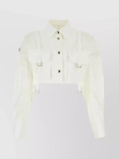 OFF-WHITE POPLIN SHIRT WITH BACK AND FRONT STRAPS