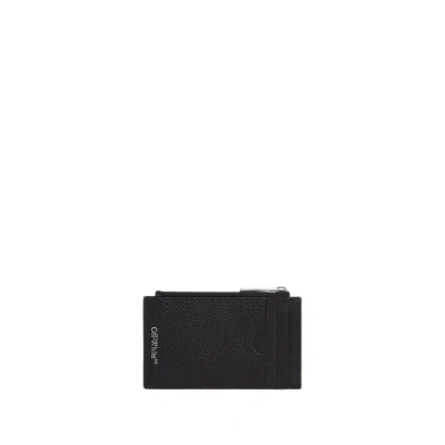 Off-white Leather Card Holder With Chain In Pink