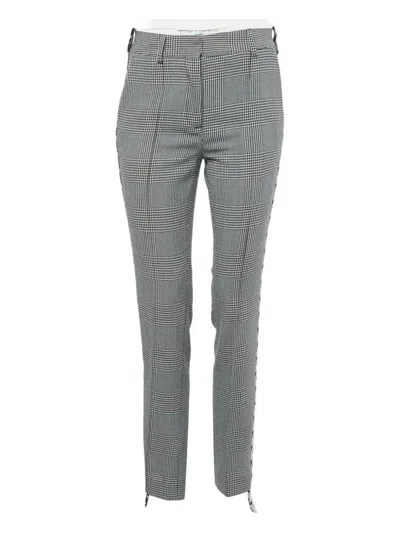 Pre-owned Off-white Prince Of Wales Check Trousers In Black