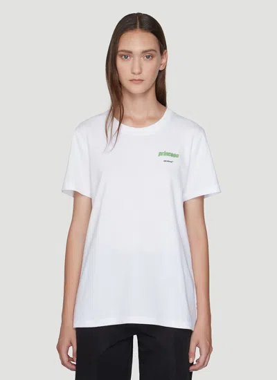 Off-white Princess Logo Print T-shirt In White