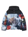 Off-white World Paint Bicolor Down Jacket In Black
