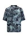 Off-white Multicolor Viscose Pattern Shirt In Blue