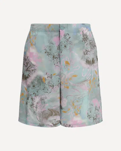 Off-white Printed Bowling Shorts In Blue