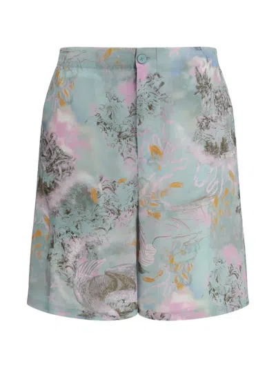 Off-white All-over Printed Bermuda Shorts In Blue