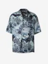 Off-white Multicolor Viscose Pattern Shirt In Blue