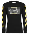 Off-white Graphic Cotton Long Sleeve T-shirt In Black
