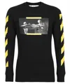 Off-white Graphic Cotton Long Sleeve T-shirt In Black