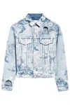 Off-white Printed Denim Jacket In Blue