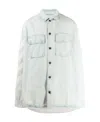 Off-white Printed Detail Denim Shirt In White