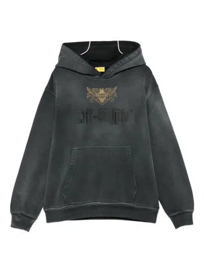 Off-white Kids' Printed Hoodie In Gray