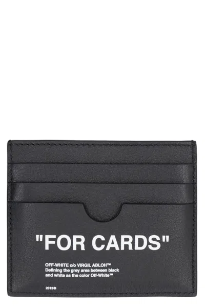 OFF-WHITE PRINTED LEATHER CARD HOLDER