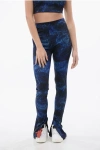 Off-white Printed Leggings With Side Slits