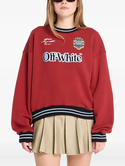 Off-white Printed-logo Sweatshirt In Red