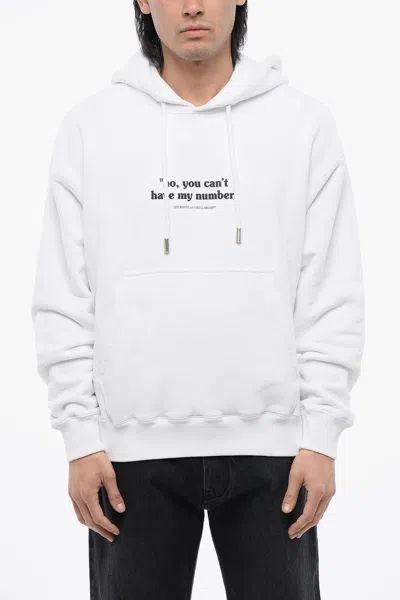 Off-white Printed Number Skate-fit Hoodie In White