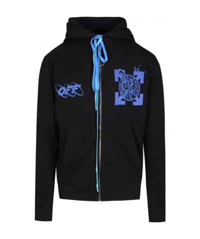 Off-white Printed Pattern Casual Jacket In Black