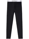 Off-white Logo Band Seamless Leggings With Stretch Fit In Black