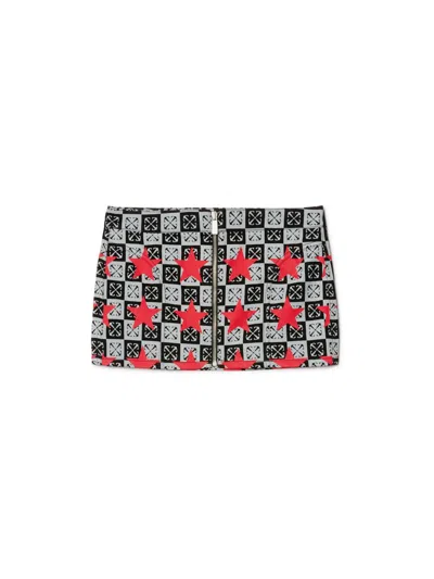 Off-white Printed Star Denim Skirt In Black