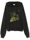 Off-white Men Blurred Bacchus Cotton Hoodie In Black