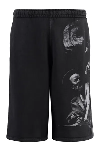 OFF-WHITE PRINTED SWEATSHORTS