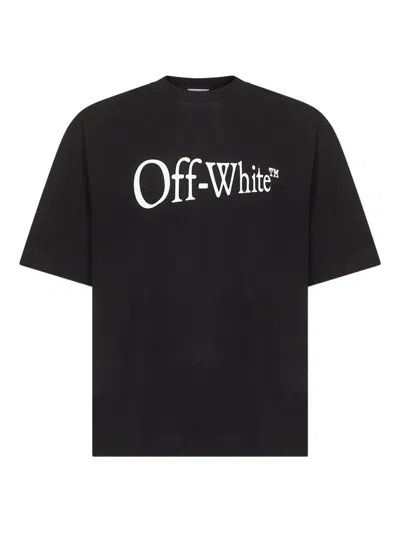 Off-white Oversized Black T-shirt With Contrasting Logo Print In Cotton