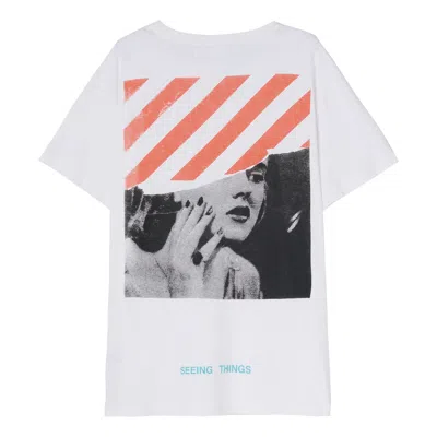 Off-white Printing Short Sleeve Loose Fit White