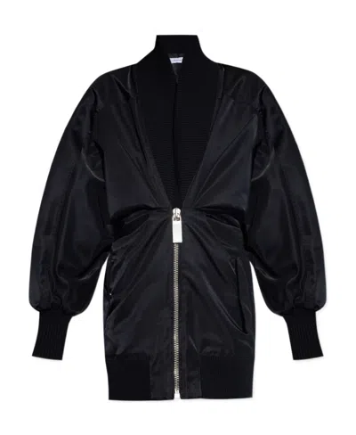 OFF-WHITE OFF-WHITE RUCHED PUFF-SLEEVED DRESS