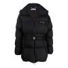 Off-white Hands Off Belted Puffer Down Jacket In Black