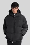 Off-white Hooded Padded Quilted Jacket Pockets In Black