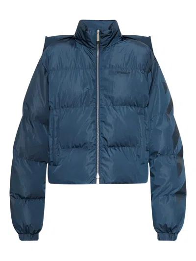 Off-white Puffer Jacket In Blue