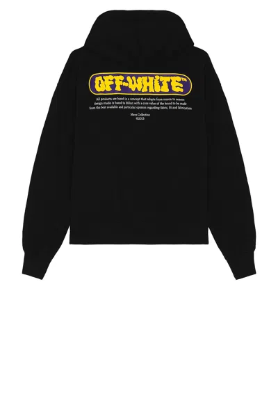 Off-white Puffy Logo Skate Hoodie In Black & Citrus