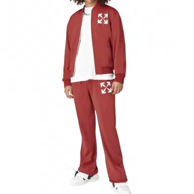 Off-white Pull On Arrow Print Track Pants In Red