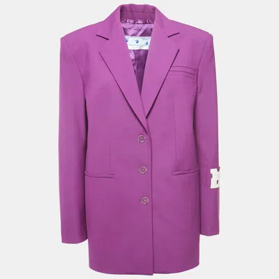 Pre-owned Off-white Purple Crepe Oversized Single-breasted Blazer S