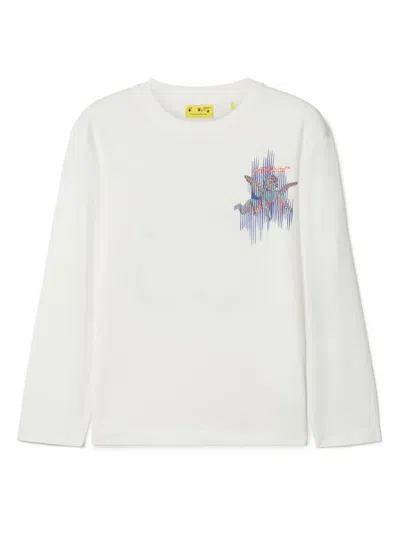 Off-white Kids' Putti Long Sleeve T-shirt In White