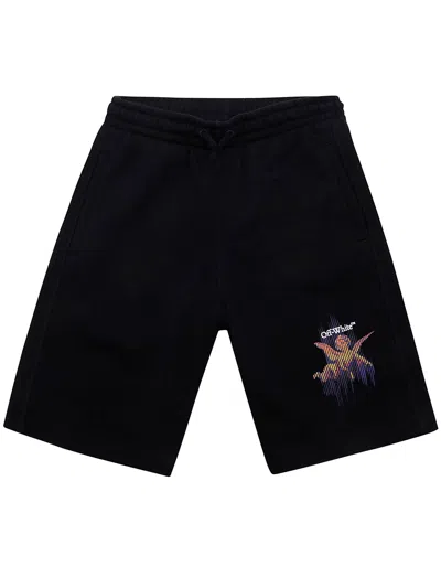 Off-white Kids' Putti Sweatshort In Black White