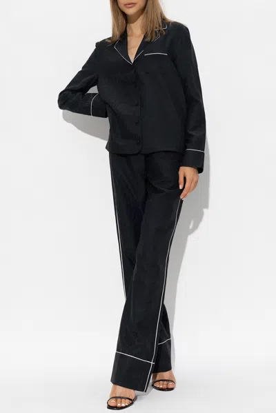 Off-white Pyjama Style Shirt In Black