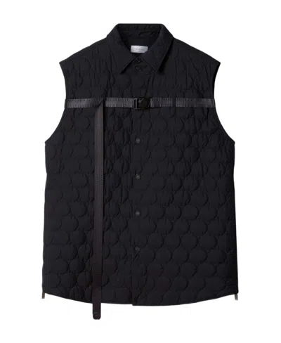 Off-white Quilted Buckled Vest In Black