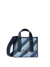 Off-white Quilting Raw Denim Tote Bag In Blue