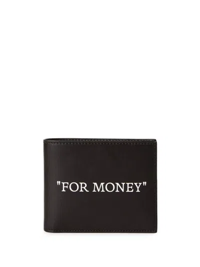 Off-white Quote Bifold Black White In Brown