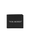 Off-white Off White™ Black Leather Bi Fold Wallet With Logo In Black