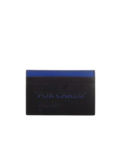 Off-white Quote Bookish Leather Cardholder In Black