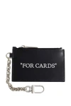 OFF-WHITE QUOTE CARD CASE WITH KEY CHAIN