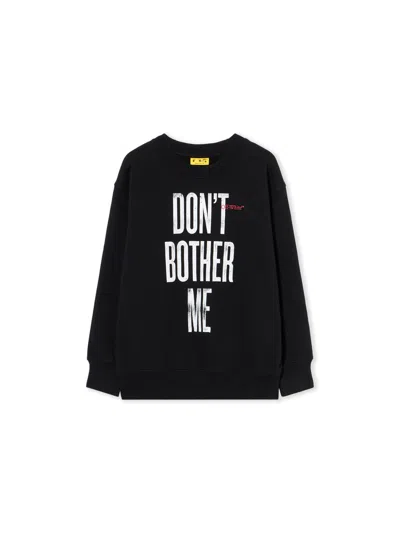 Off-white Kids' Quote Crewneck Sweatshirt In Blue