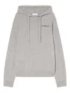 Off-white Quote Knit Hoodie In Gray