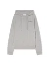 Off-white Quote Knit Hoodie In Gray