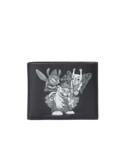 Off-white Quote Leather Bi-fold Wallet In Black