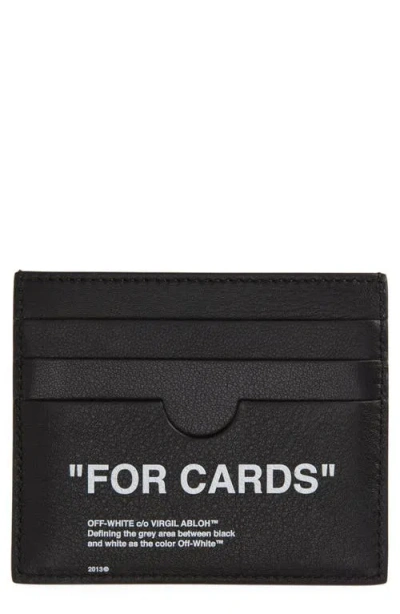 Off-white Quote Leather Card Case In Multi