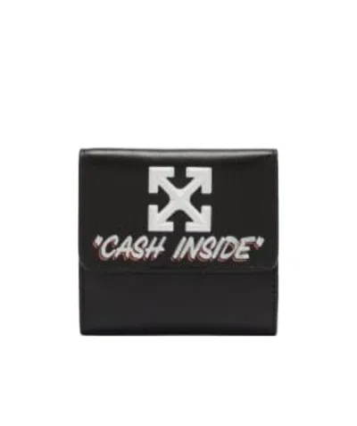 Off-white Quote-motif Jitney Wallet In Black