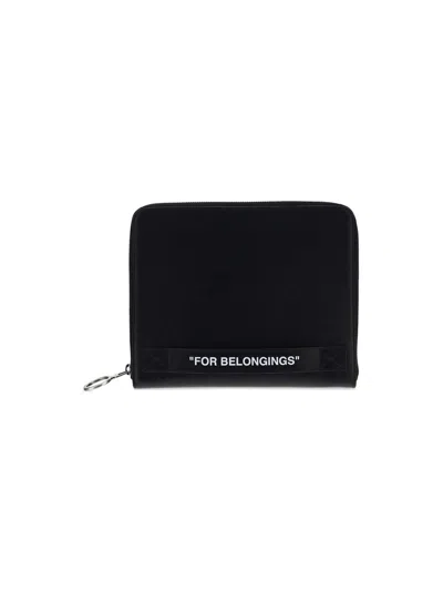 Off-white Quote Printed Zip-up Wallet In Non Definito